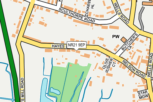 NR21 9EP map - OS OpenMap – Local (Ordnance Survey)
