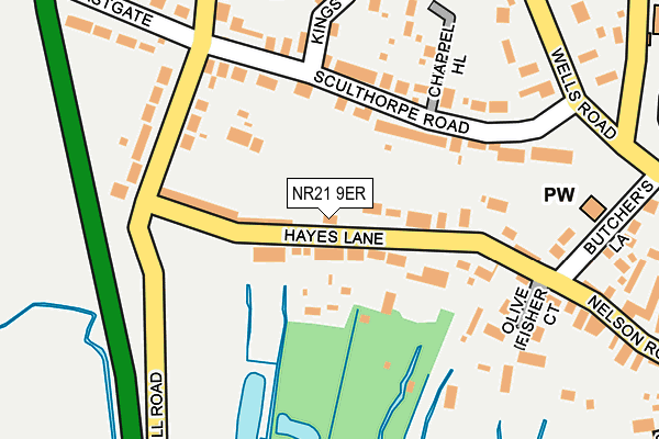 NR21 9ER map - OS OpenMap – Local (Ordnance Survey)