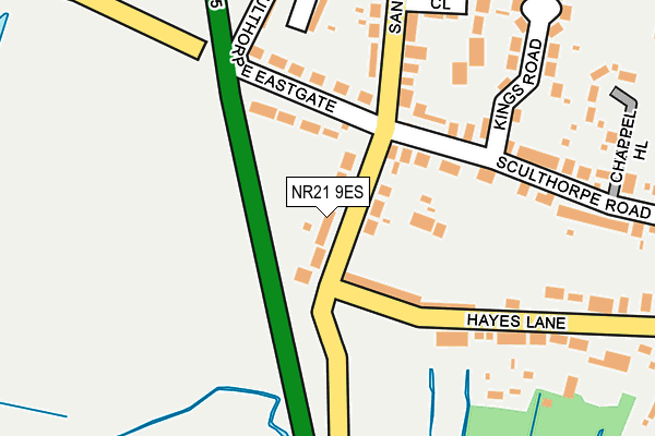 NR21 9ES map - OS OpenMap – Local (Ordnance Survey)