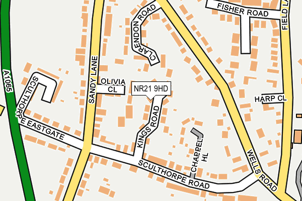 NR21 9HD map - OS OpenMap – Local (Ordnance Survey)