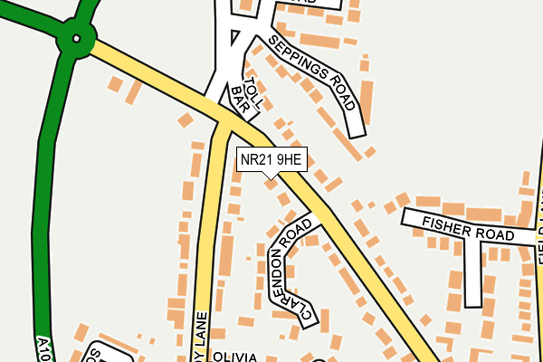 NR21 9HE map - OS OpenMap – Local (Ordnance Survey)