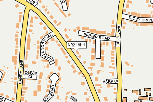NR21 9HH map - OS OpenMap – Local (Ordnance Survey)