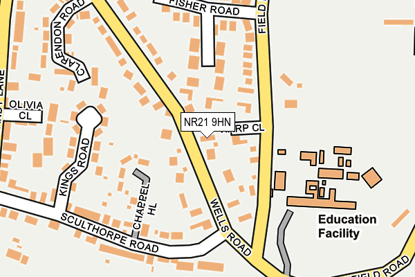NR21 9HN map - OS OpenMap – Local (Ordnance Survey)