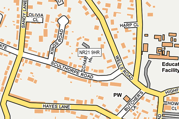 NR21 9HR map - OS OpenMap – Local (Ordnance Survey)