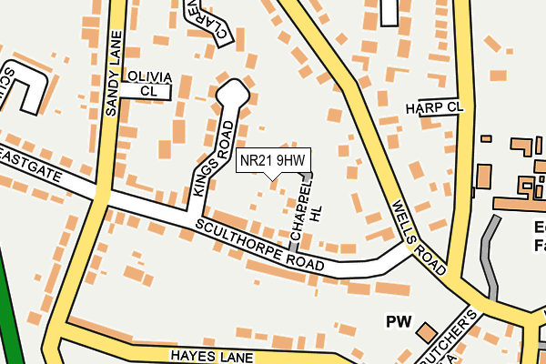 NR21 9HW map - OS OpenMap – Local (Ordnance Survey)