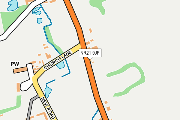 NR21 9JF map - OS OpenMap – Local (Ordnance Survey)