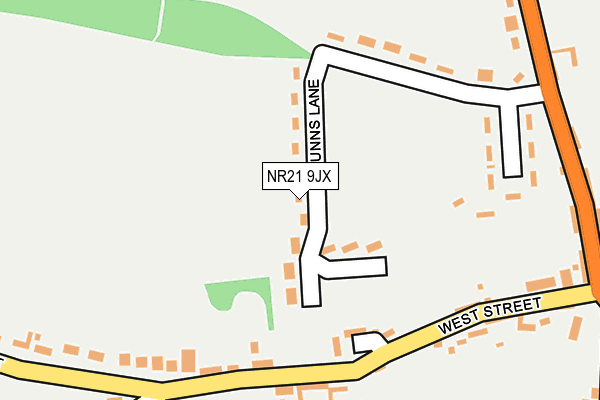 NR21 9JX map - OS OpenMap – Local (Ordnance Survey)