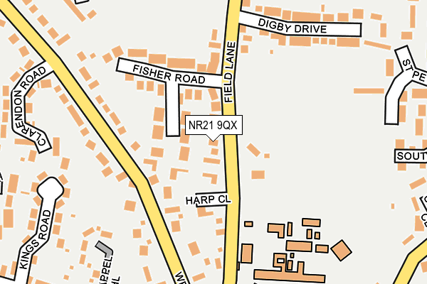 NR21 9QX map - OS OpenMap – Local (Ordnance Survey)