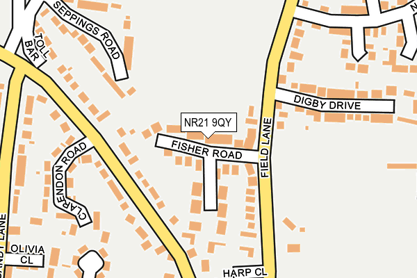 NR21 9QY map - OS OpenMap – Local (Ordnance Survey)