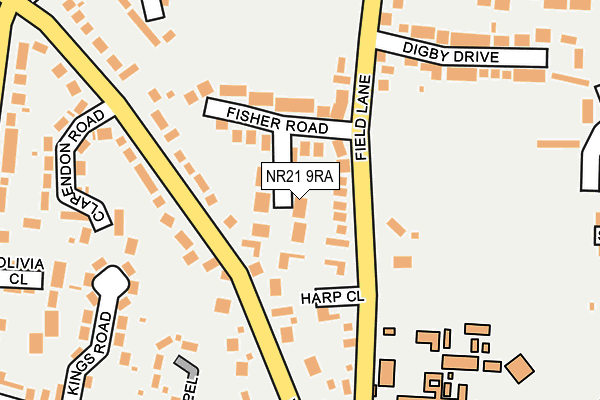 NR21 9RA map - OS OpenMap – Local (Ordnance Survey)