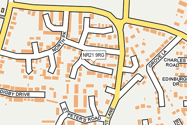 NR21 9RG map - OS OpenMap – Local (Ordnance Survey)