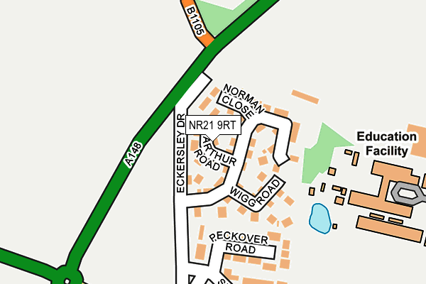 NR21 9RT map - OS OpenMap – Local (Ordnance Survey)