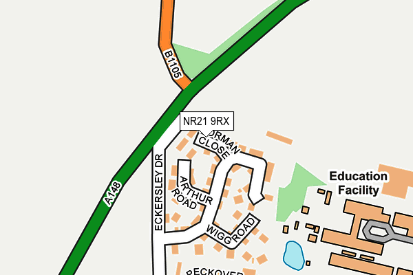 NR21 9RX map - OS OpenMap – Local (Ordnance Survey)