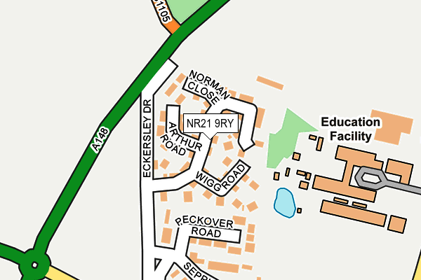 NR21 9RY map - OS OpenMap – Local (Ordnance Survey)