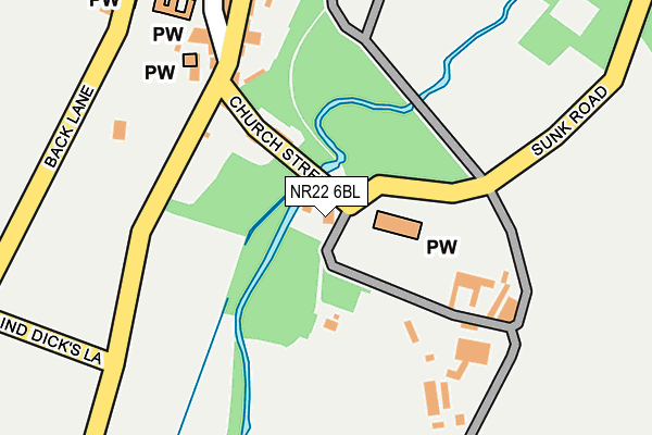 NR22 6BL map - OS OpenMap – Local (Ordnance Survey)