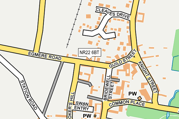 NR22 6BT map - OS OpenMap – Local (Ordnance Survey)