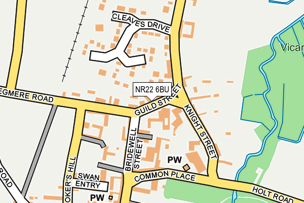 NR22 6BU map - OS OpenMap – Local (Ordnance Survey)