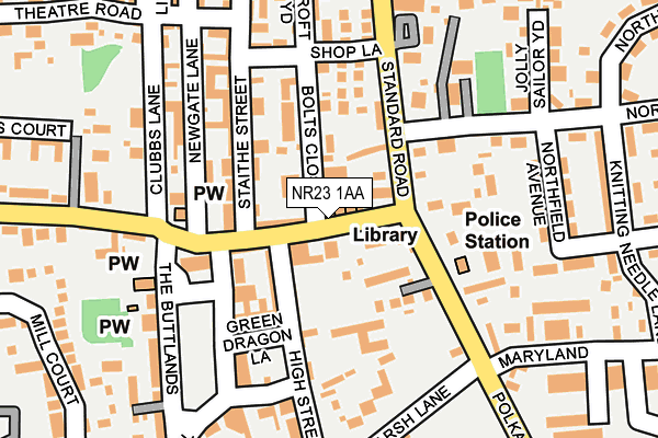 NR23 1AA map - OS OpenMap – Local (Ordnance Survey)