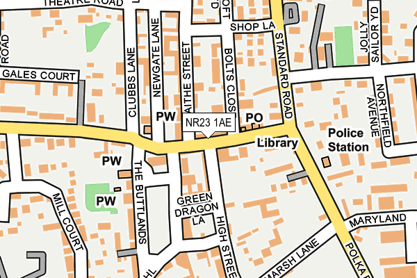 NR23 1AE map - OS OpenMap – Local (Ordnance Survey)
