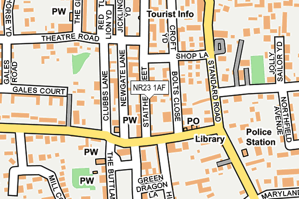 NR23 1AF map - OS OpenMap – Local (Ordnance Survey)