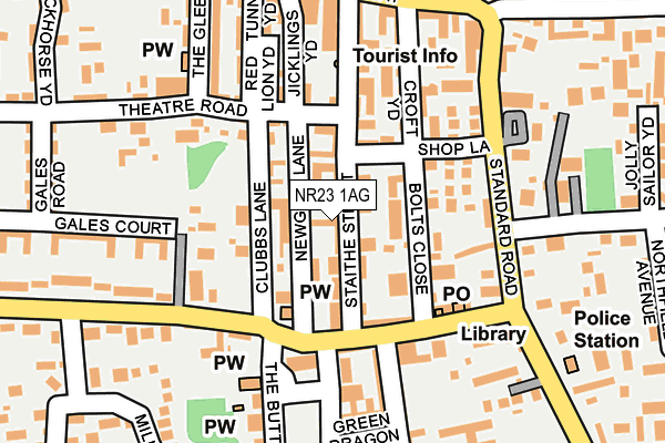 NR23 1AG map - OS OpenMap – Local (Ordnance Survey)