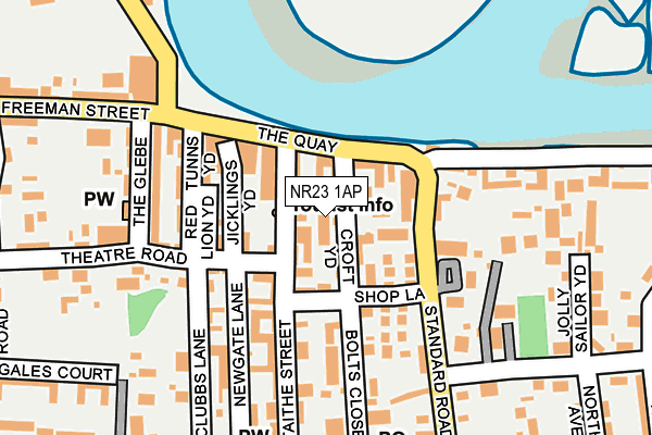 NR23 1AP map - OS OpenMap – Local (Ordnance Survey)