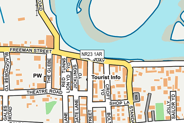 NR23 1AR map - OS OpenMap – Local (Ordnance Survey)
