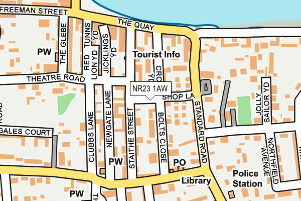 NR23 1AW map - OS OpenMap – Local (Ordnance Survey)
