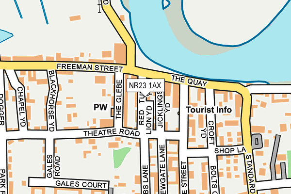 NR23 1AX map - OS OpenMap – Local (Ordnance Survey)