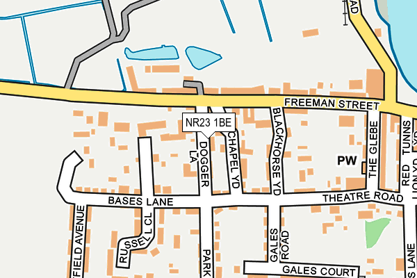 NR23 1BE map - OS OpenMap – Local (Ordnance Survey)