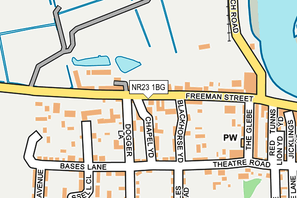 NR23 1BG map - OS OpenMap – Local (Ordnance Survey)