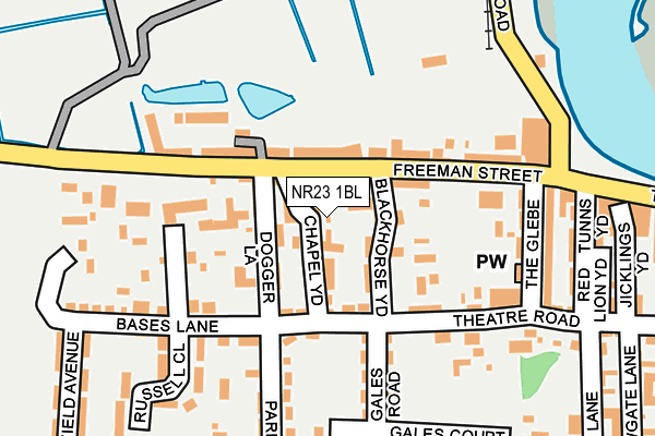 NR23 1BL map - OS OpenMap – Local (Ordnance Survey)