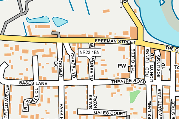 NR23 1BN map - OS OpenMap – Local (Ordnance Survey)