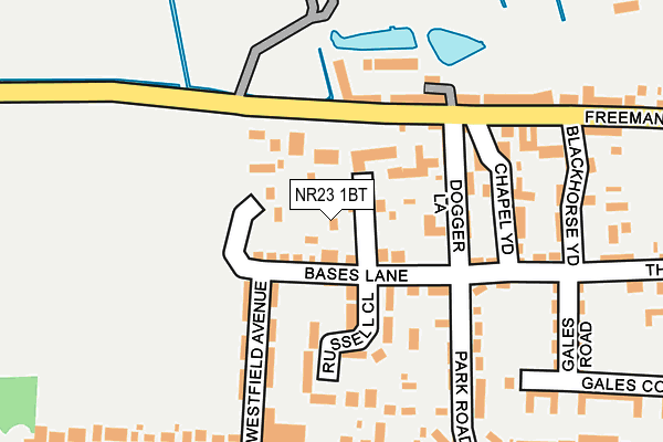 NR23 1BT map - OS OpenMap – Local (Ordnance Survey)