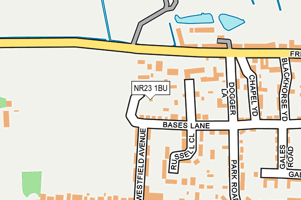 NR23 1BU map - OS OpenMap – Local (Ordnance Survey)
