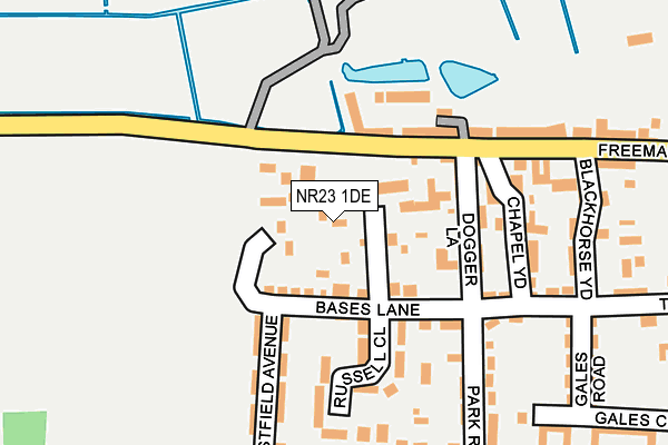 NR23 1DE map - OS OpenMap – Local (Ordnance Survey)