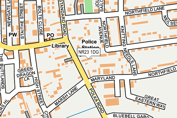 NR23 1DG map - OS OpenMap – Local (Ordnance Survey)