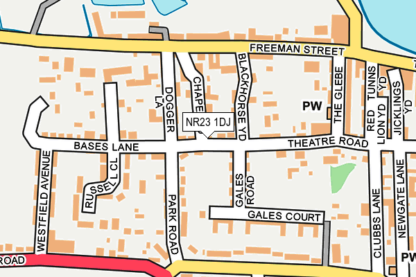 NR23 1DJ map - OS OpenMap – Local (Ordnance Survey)