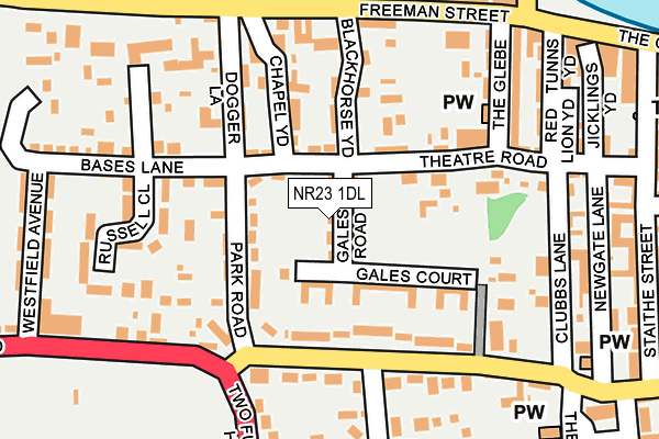 NR23 1DL map - OS OpenMap – Local (Ordnance Survey)
