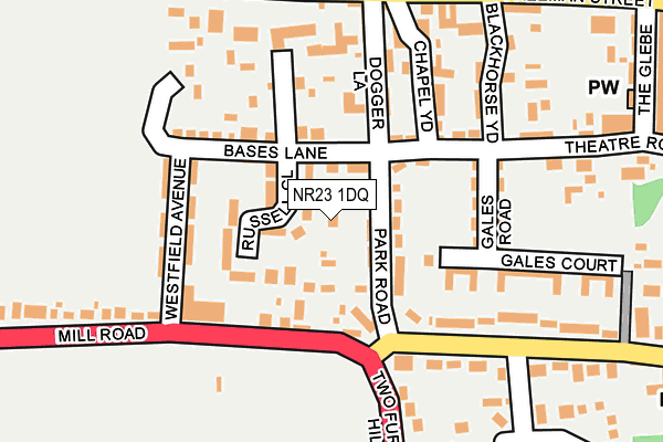 NR23 1DQ map - OS OpenMap – Local (Ordnance Survey)