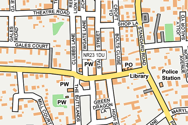 NR23 1DU map - OS OpenMap – Local (Ordnance Survey)