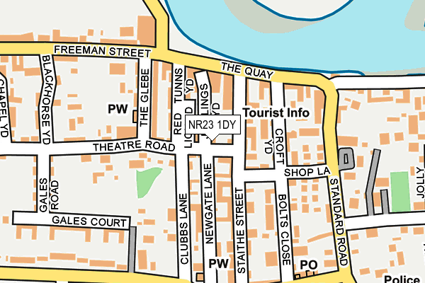 NR23 1DY map - OS OpenMap – Local (Ordnance Survey)
