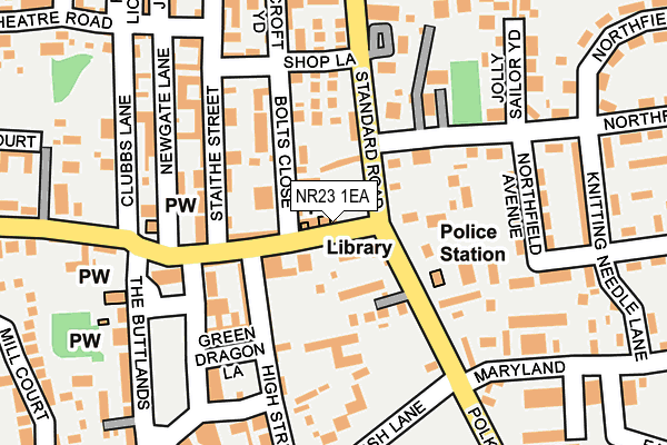 NR23 1EA map - OS OpenMap – Local (Ordnance Survey)