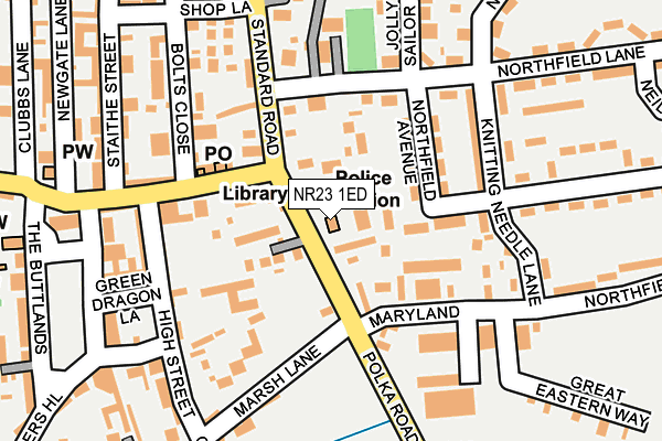 NR23 1ED map - OS OpenMap – Local (Ordnance Survey)
