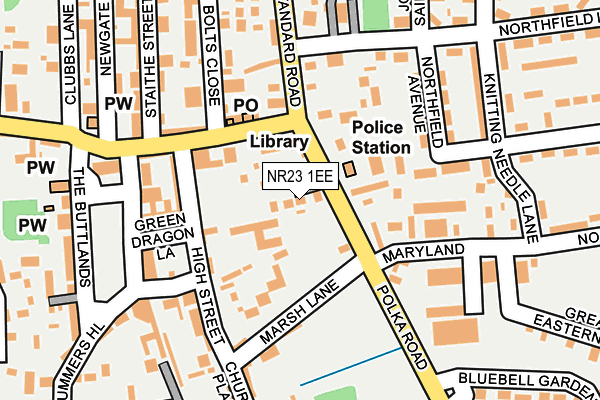NR23 1EE map - OS OpenMap – Local (Ordnance Survey)