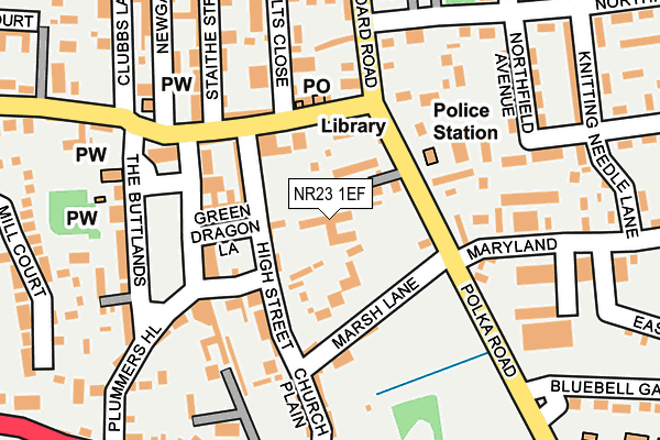 NR23 1EF map - OS OpenMap – Local (Ordnance Survey)