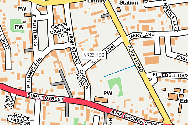 NR23 1EG map - OS OpenMap – Local (Ordnance Survey)