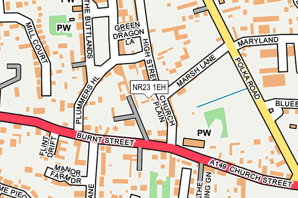 NR23 1EH map - OS OpenMap – Local (Ordnance Survey)