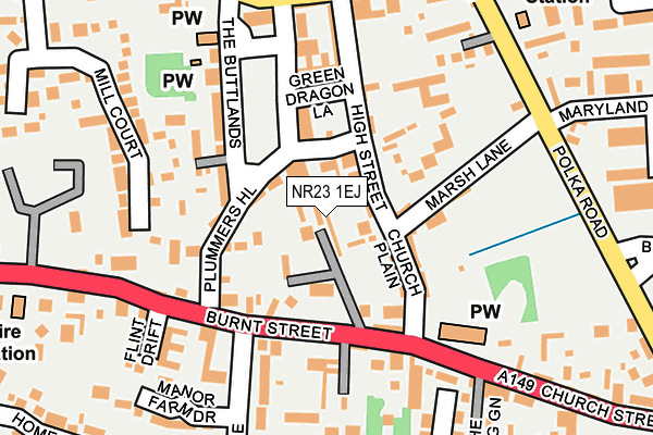 NR23 1EJ map - OS OpenMap – Local (Ordnance Survey)