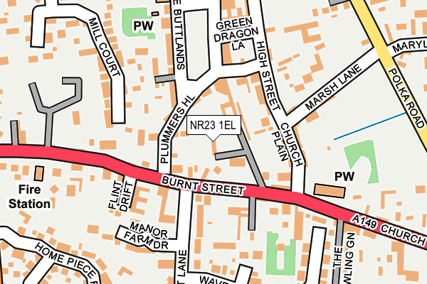 NR23 1EL map - OS OpenMap – Local (Ordnance Survey)